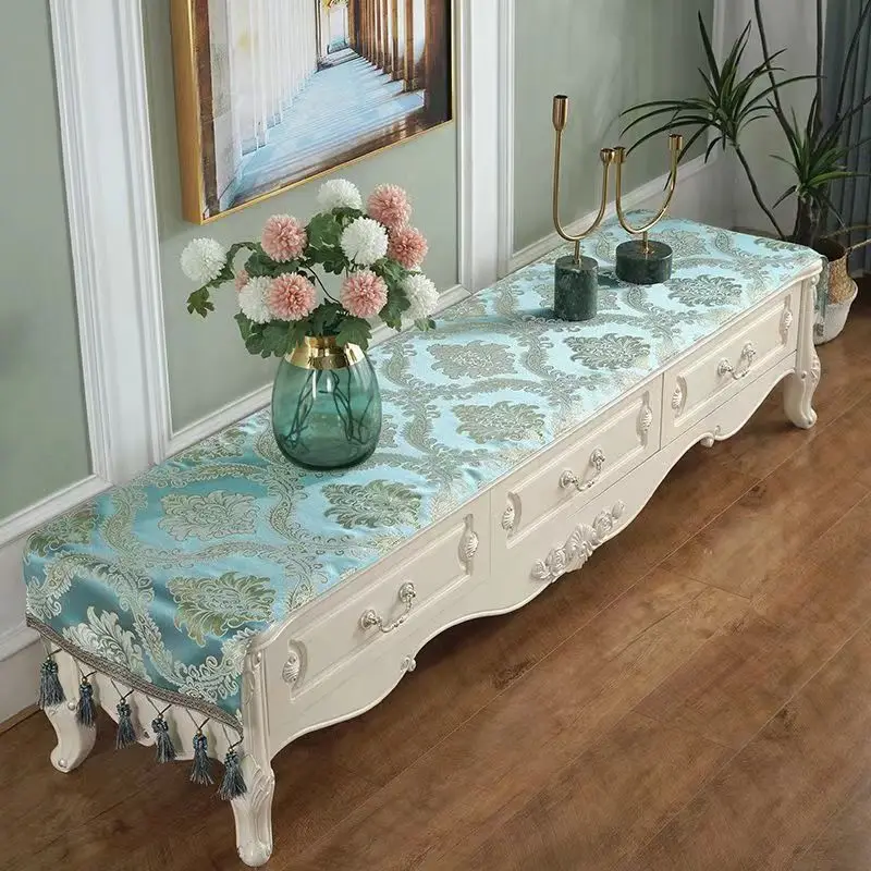 European Table Runner Luxury Silk Jacquard Table Runners Decorative Bed Runner Classic Table Flag Living Room Hotel