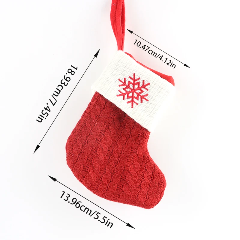 (1Pcs)19*14cm Christmas Decoration Knitted Socks Festive Pendant Christmas Tree Hanging Decorative Door Handle by Fireplace Wall