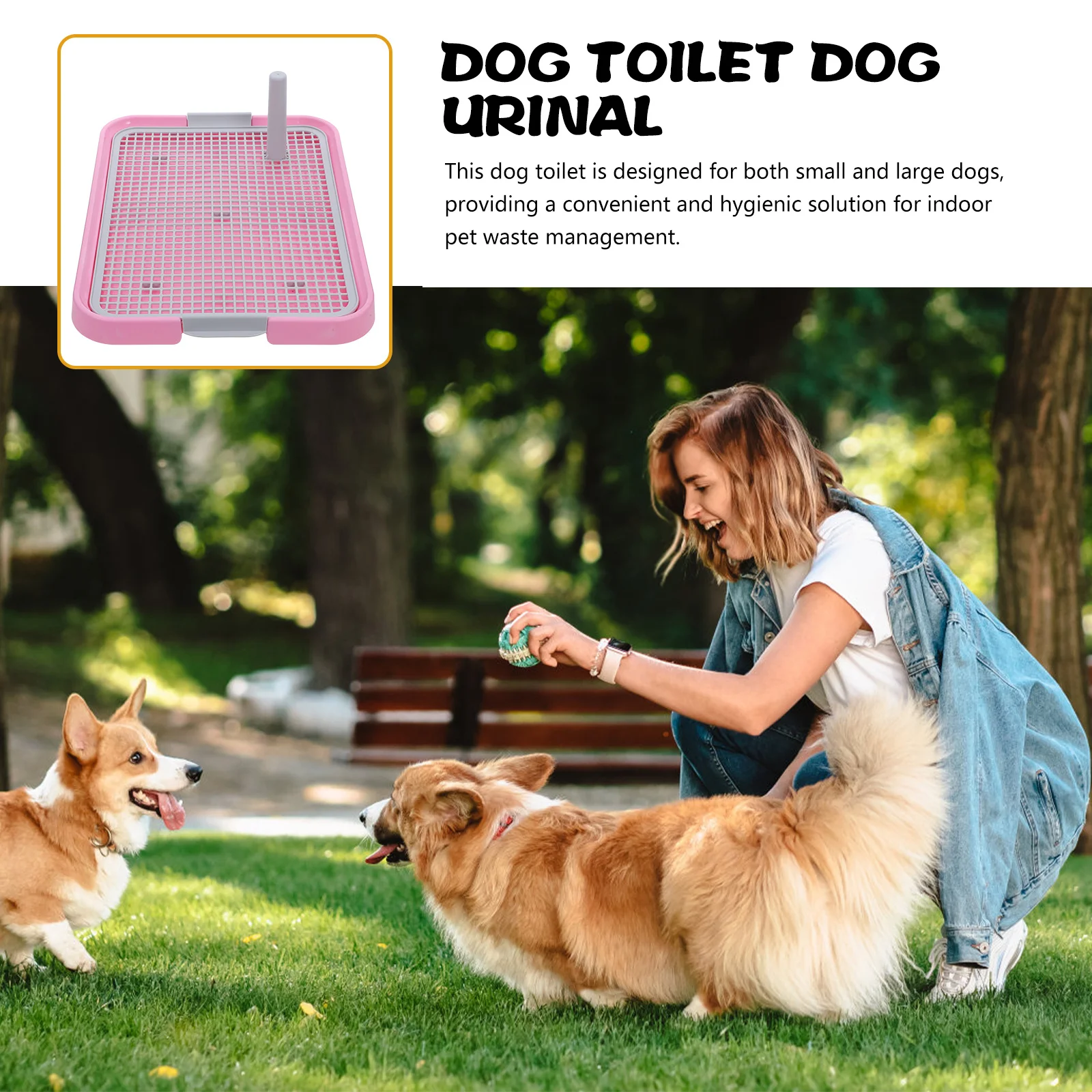 Cane per uso interno Materiale ABS durevole Facile da pulire Lettiera a prova di fuoriuscite Vassoio vasino per addestramento di cuccioli Bagno Pad per cacca Cani