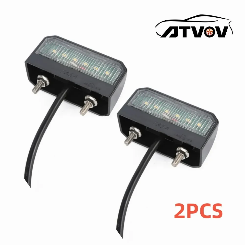 

2pcs 6 LED 12V 24V Car License Number Plate Lights Trailer Rear Tail Lamp Waterproof Boat Truck Lorry Caravans Van SUV