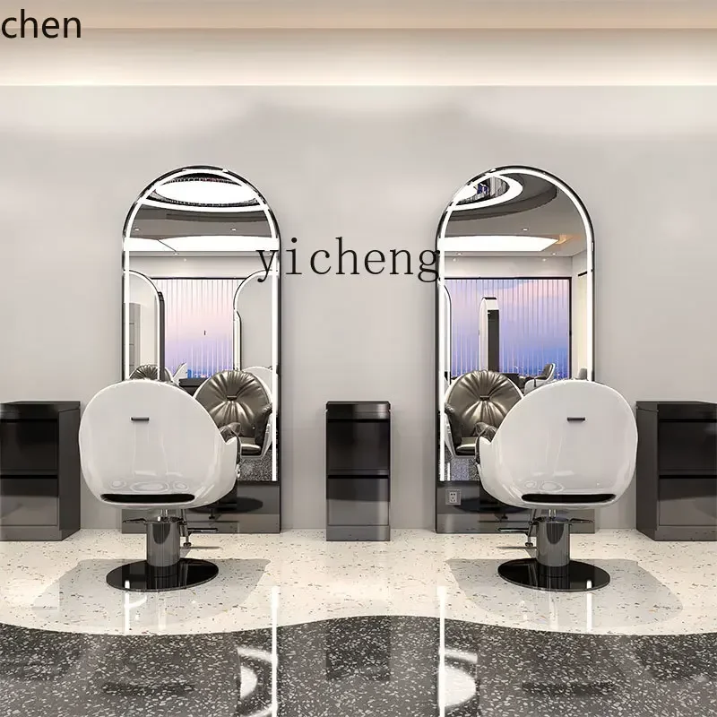 YFY   Hair salon hair salon  table hair mirror barber shop mirror full body  double-sided floor mirror