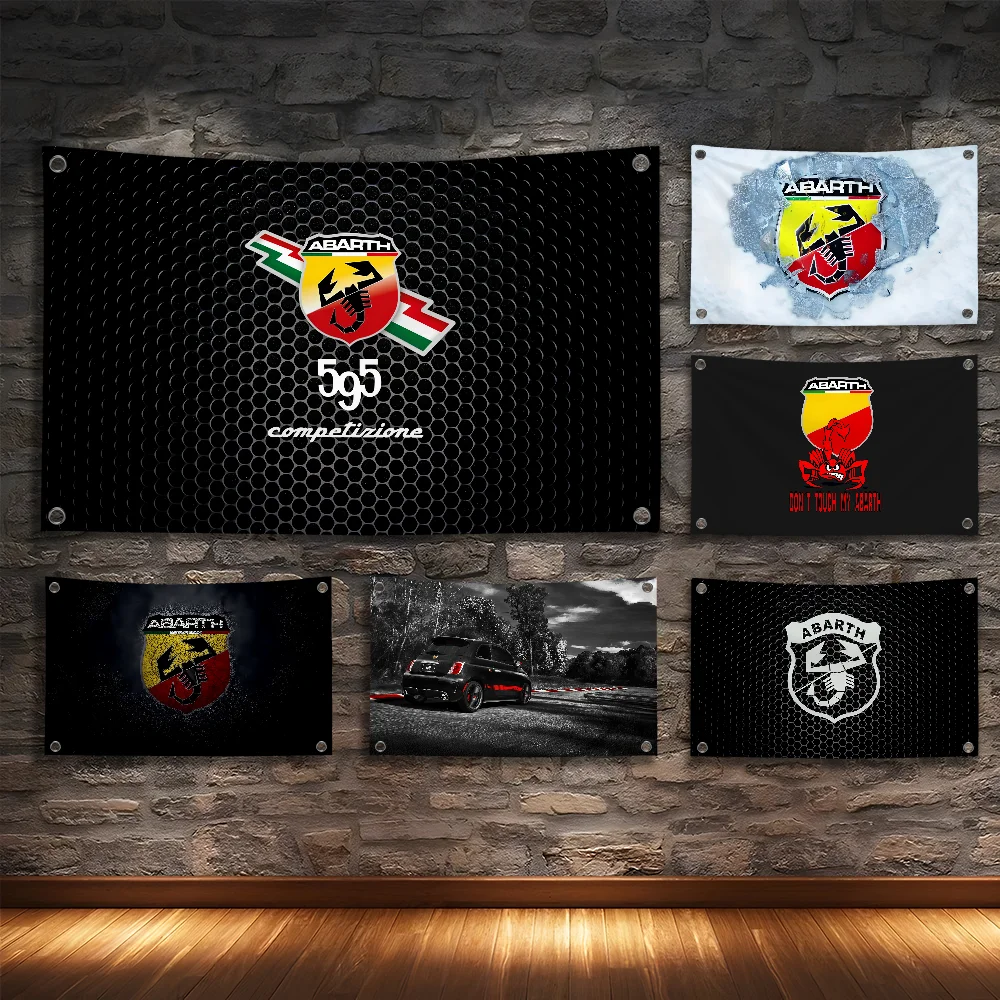 

Racing Car-A-Abarths-LOGO Flag Room Bedroom Home&Outdoor Wall Hanging Concert Printed Background Decoration Art Banner