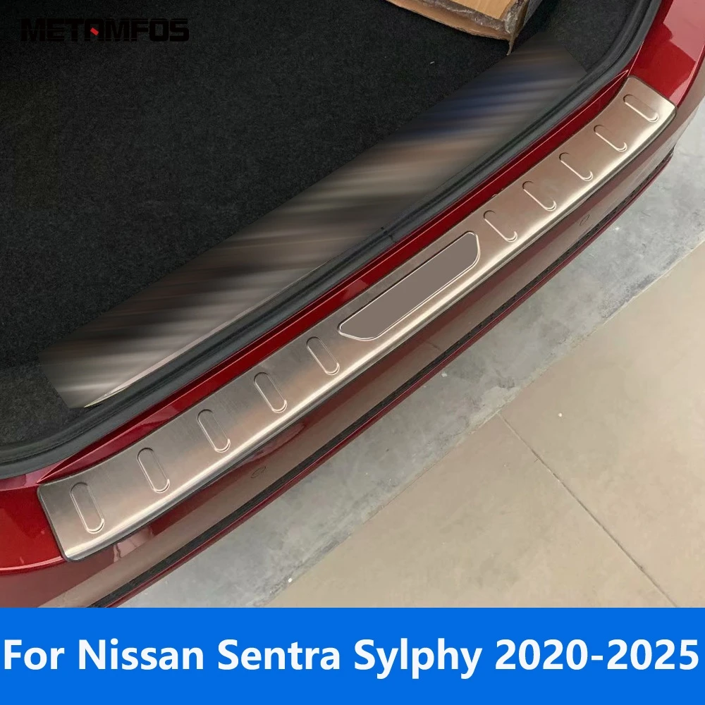 

For Nissan Sentra Sylphy 2020-2024 2025 Outer Rear Trunk Bumper Foot Plate Tailgate Door Sill Scuff Guard Plate Car Accessories