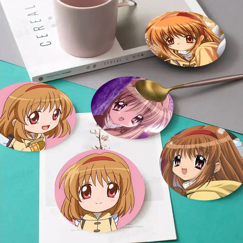 1pc Ayu Tsukimiya Anime characters Wooden Coaster Colour Printing Cup Mat Home Desk Decoration Gifts