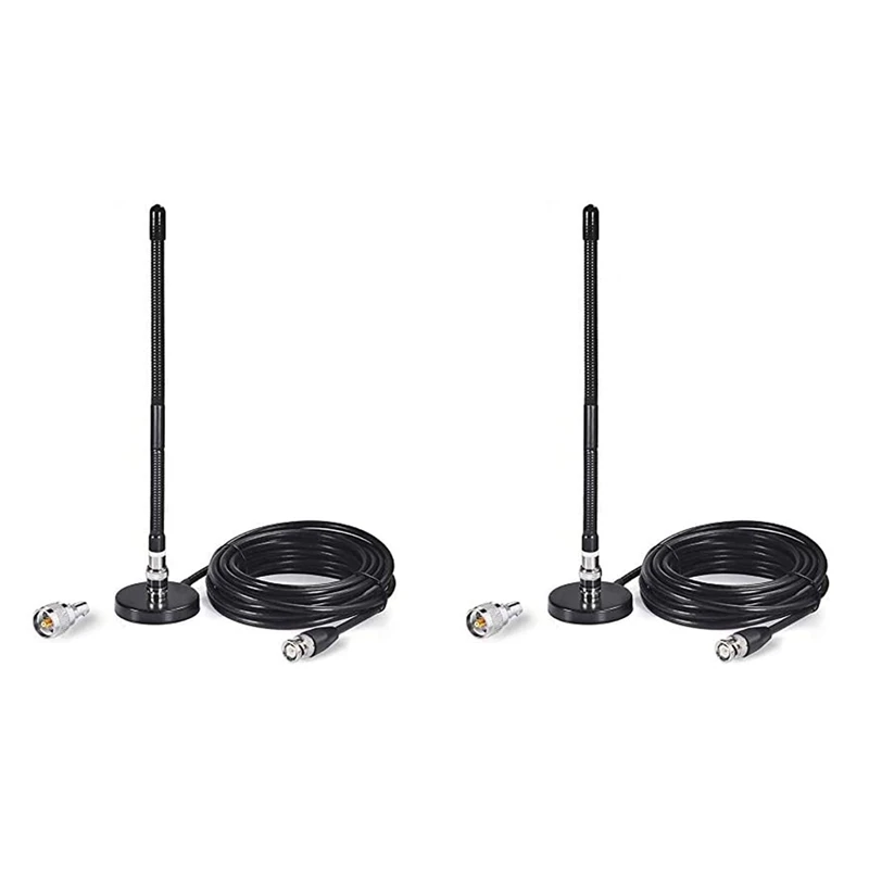 2X CB Aerial Antenna 27Mhz Soft Whip Magnetic Base BNC PL259 Connector CB Aerial Antenna For Cobra Midland Uniden Maxon