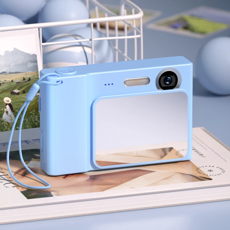 2.4 بوصة للأطفال CCD كاميرا رقمية كاميرا مزدوجة Selfie 1080P 48MP كاميرات الطلاب الرجعية 8X التكبير السفر للأطفال هدية عيد ميلاد #5