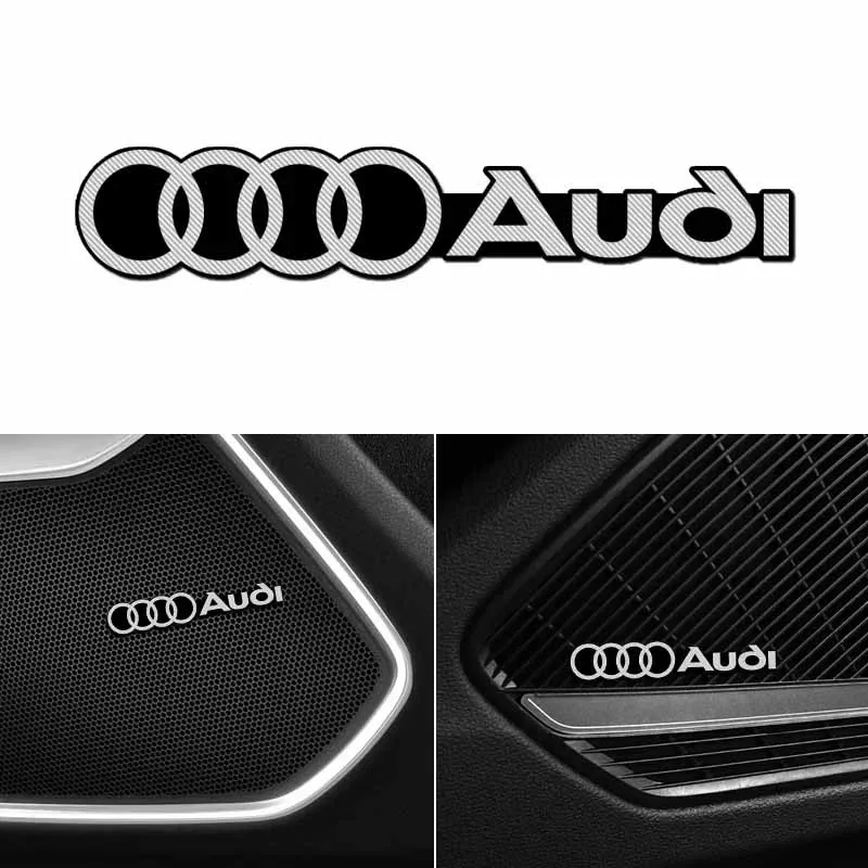 4PCS 3D Aluminum Badge Emblem Stereo Sticker For Audi A1 A3 A4 B8 8P 8V A6 C7 A5 Q5 B7 B6 B9 A7 A8 SLINE QUTTRO RS Q3 Q7 Q2 