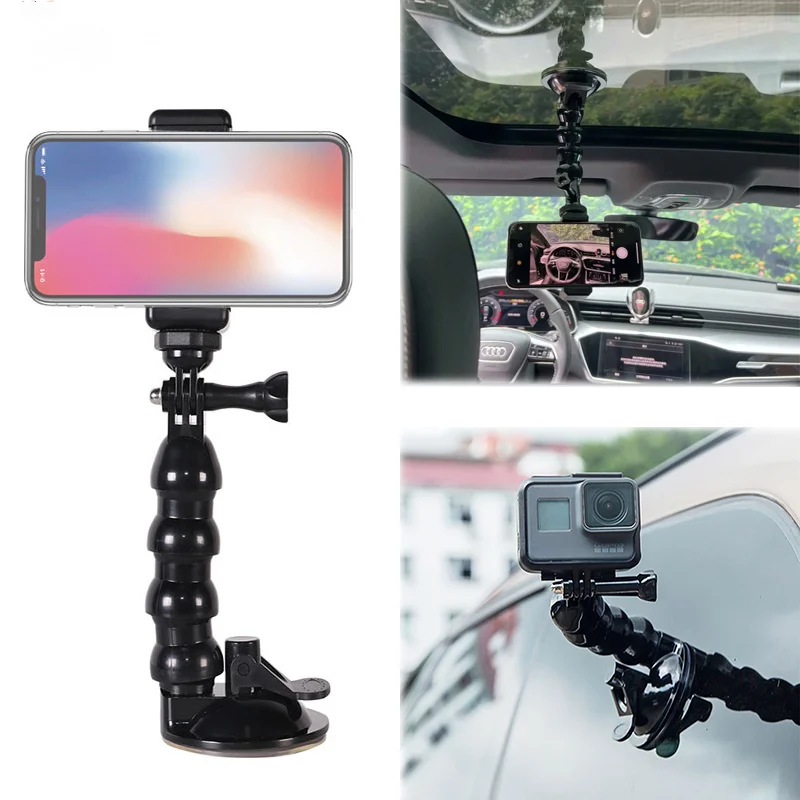 

Mobile Phone Gopro Car Suction Cup Holder Hero 10/9/8/7/6 Action Camera Smart Phone Shooting Window Glass Flexible Bracket