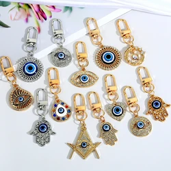 Azul Evil Eye Chaveiros, Moda Chaveiro Acessórios, Ouro, Cor Prata, Cristal, Fátima, Hasma Charme Mão