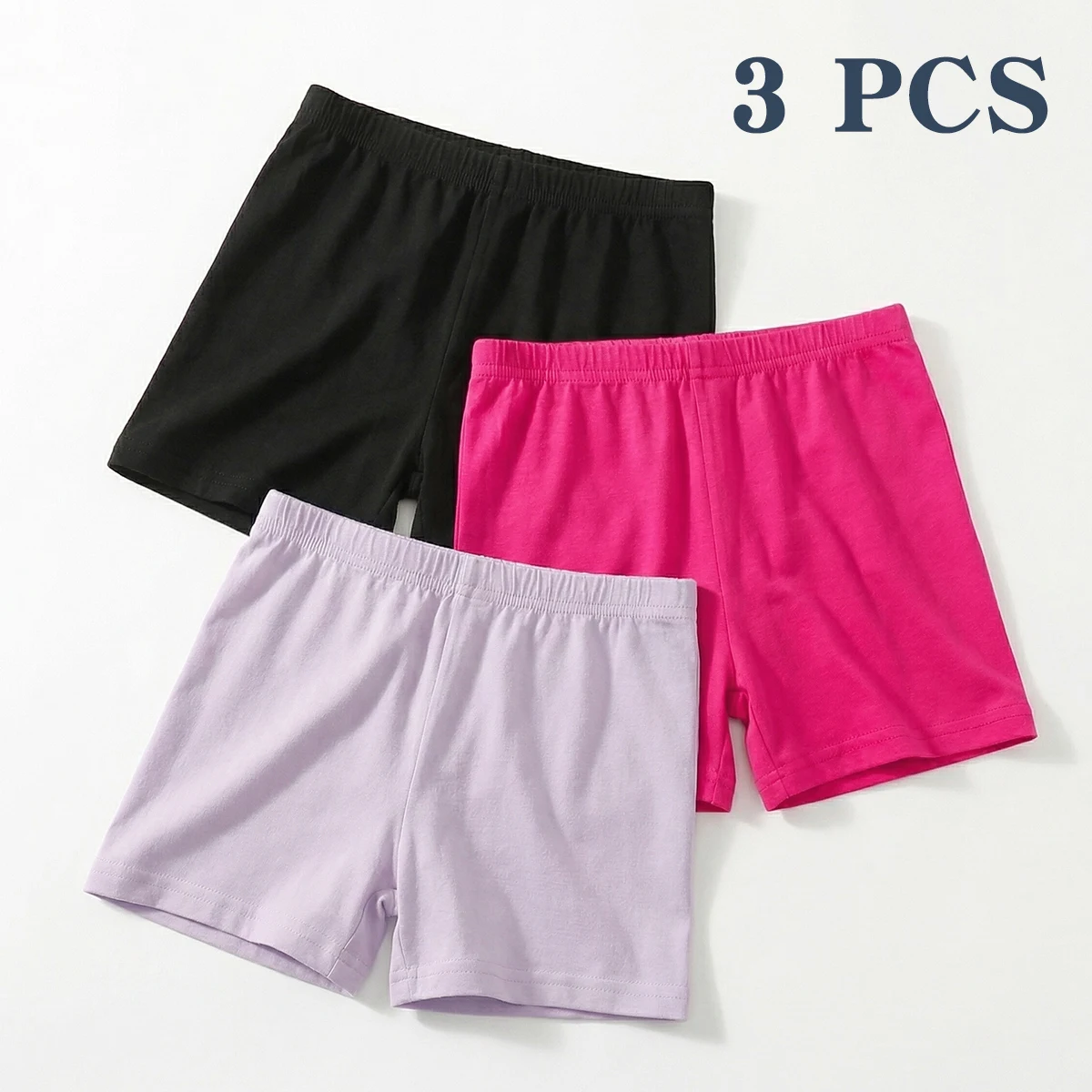3 PCS Versatile Girls' Solid Bottoms - Leggings & Shorts for Layering or Outerwear- For Girls, Boys & Toddlers, High Elasticity