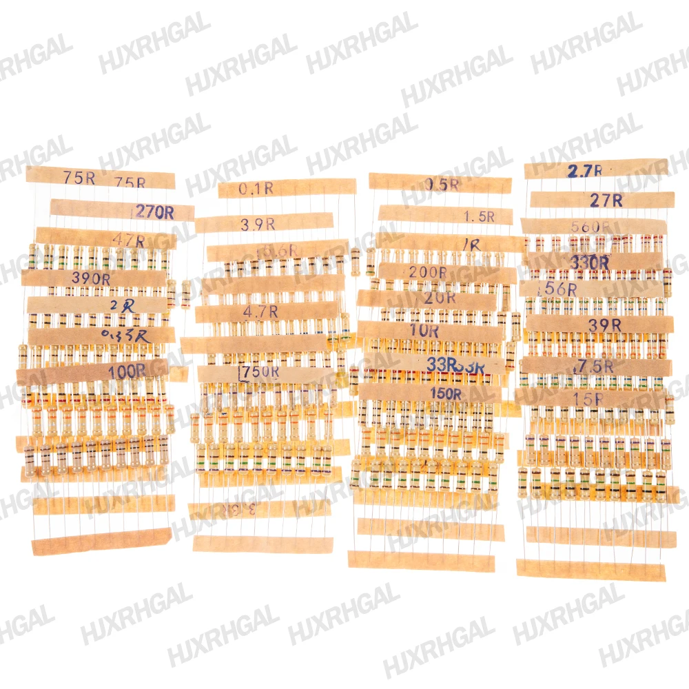 300PCS Resistor Kit 1W 5% 30values X 10PCS Carbon Film Resistance 0.1-750 ohm Set