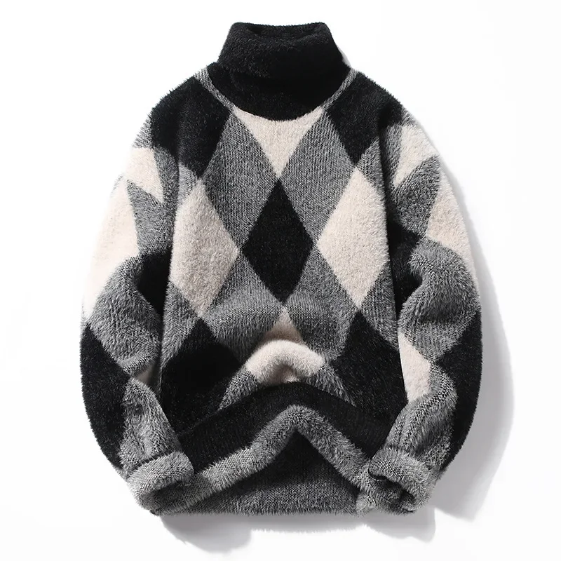 New Sweaters Men 2025 Winter Letter Pattern Thick Sweater Men Student Youth Sweaters Autumn Men's Wool Pullovers Size S-3XL