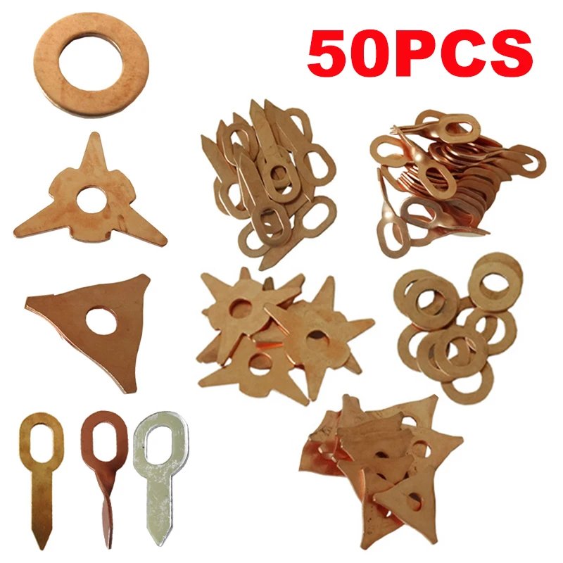 

50x Car Dent Repair Pulling Pads Washer Kit Copper Plated Steel Consumables Accessories High Quality Suitable For Spotter Welder