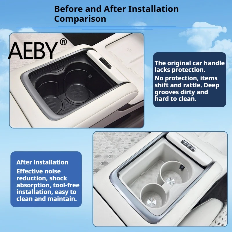 AEBY ل ZEEKR 7X 2024 2025 حامل الكأس مقاوم للماء سيليكون صينية بطانة كوستر إدراج حصيرة سيارة مركز وحدة التحكم اكسسوارات المنظم