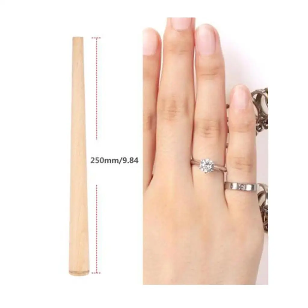 Professional Wooden Ring Mandrel Sizer Jeweler Tool for Ring Size Measuring Jewelry Tools and Equipment