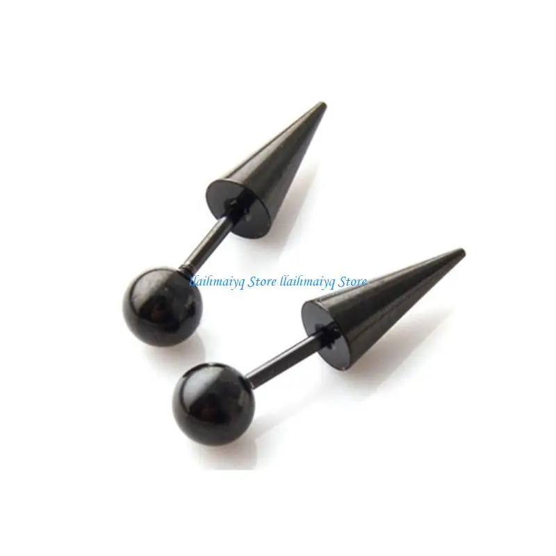 573B 2 Pieces Trendy Earring Stainless Steel Material for Women Men Piercing Body Jewelry 5 Colors to Choose
