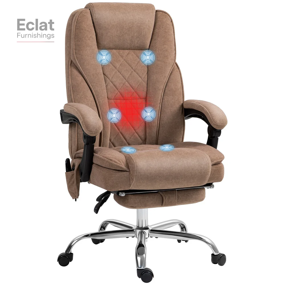 

High Back Vibration MassageOffice Chair with 6 Vibration Points,Heated Reclining PU LeatherComputer Chair with Armrest andRemote