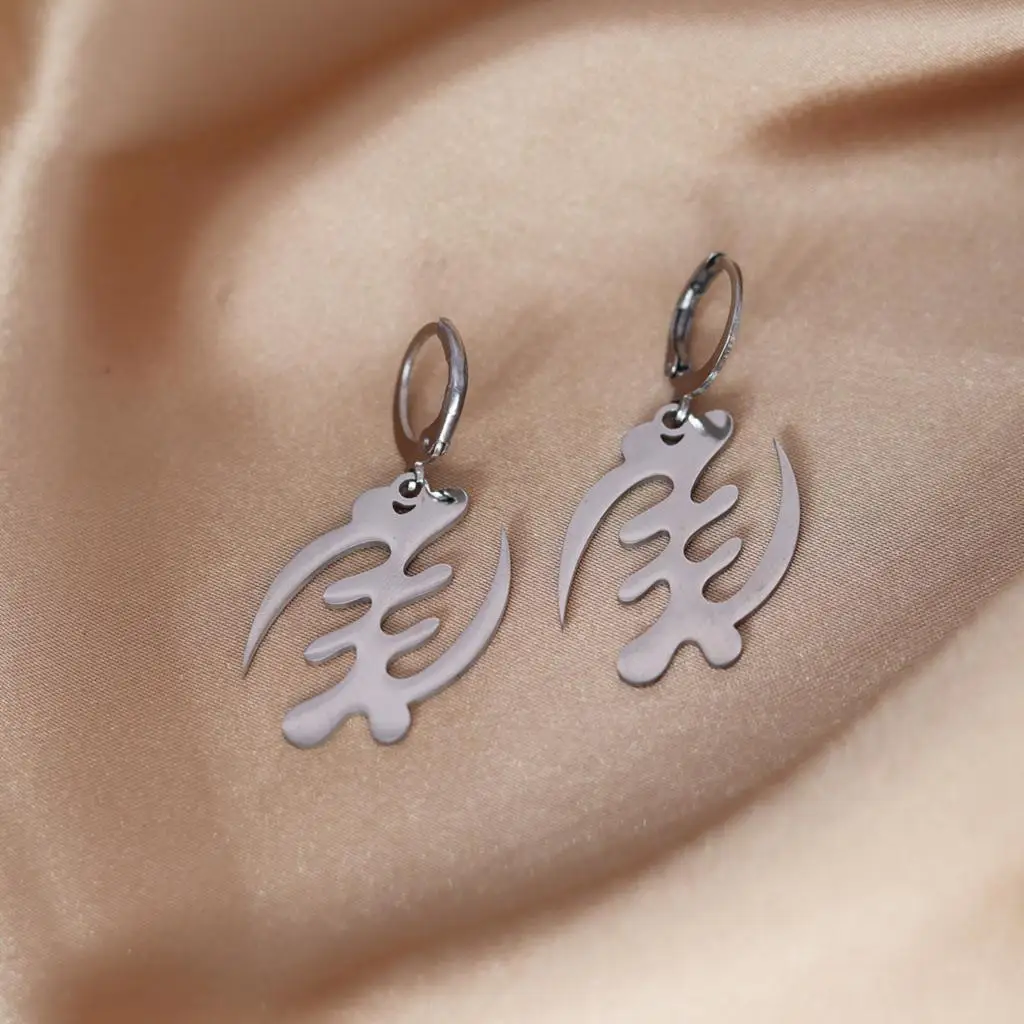 Kinitial Stainless Steel Adinkra Gye Nyame Earrings Ghana African Jewelry Earring Wholesale,Anniversary Birthday Gift