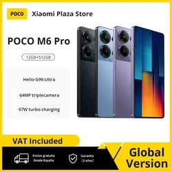 POCO M6 Pro Helio G99-Ultra 67W Turbo ricarica 64MP tripla fotocamera con batteria OIS 120Hz AMOLED 5100mAh versione globale