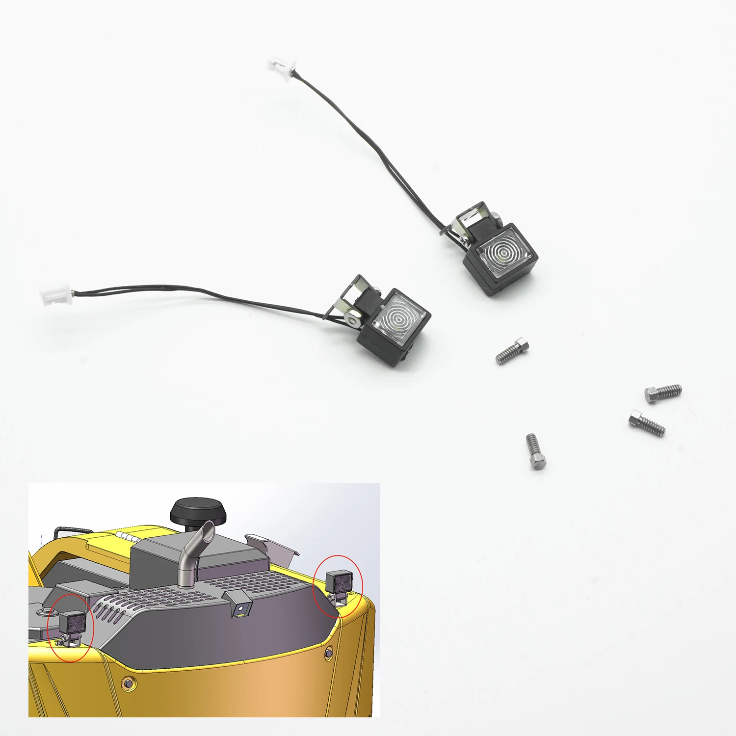 

Spare LED Spotlight Spot Lamp for Toys 1/14 914 Hydraulic RC Excavator Metal Radio Control Digger Model TH24211