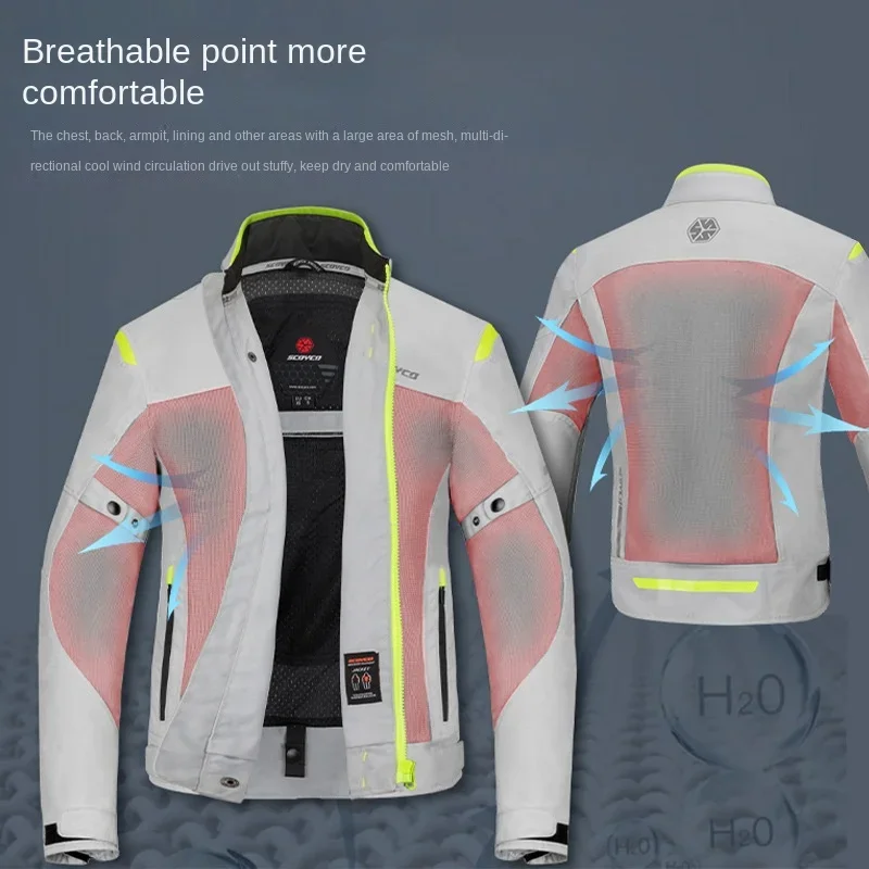 

Scoyo Motorcycle Jacket Men's and Women's Summer Mesh Breathable Fall Jacket Motorcycle Racing Suit Rider Riding Gear