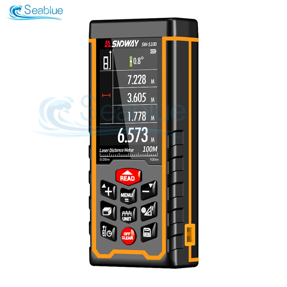 SW-S120 Digital Two-way Laser Rangefinder 2.4 Inch Color Display Electronic Distance Meter USB Data Transfer Laser Ruler 50-120M