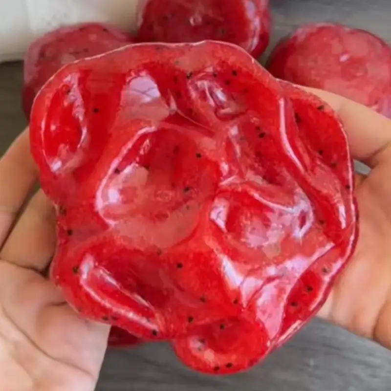 

[Handmade] Watermelon Slushy Squishy Toy Soft Slow Rebound Stress Relief Squeeze Toy Realistic Fruit Simulation Model Adult Gift