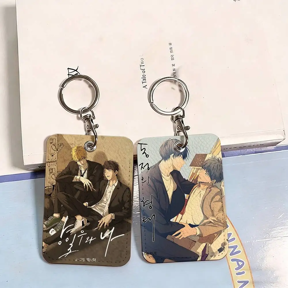 The Shape of Sympathy bl Anime PU Soft Leather Rectangular Key Card Holder Induction Elevator Protection Cover Youth Faion