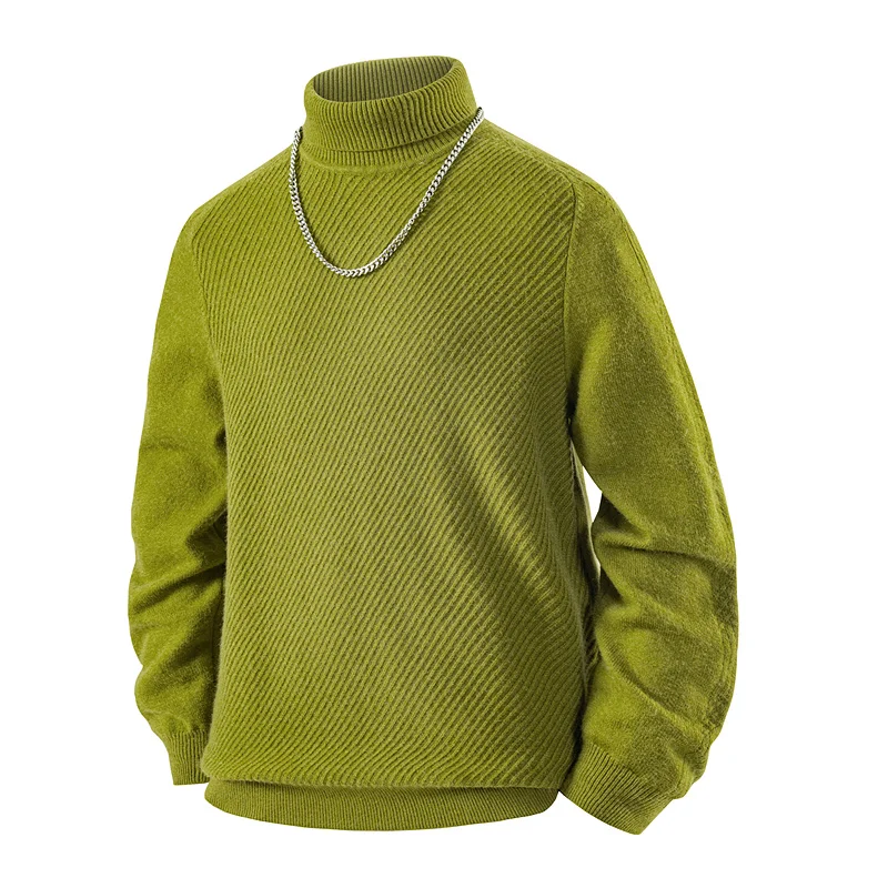 

2025 Winter Men's Premium Fleece Lined Sweater with Heavyweight Round Neck Thermal Design for Warm Casual Wear