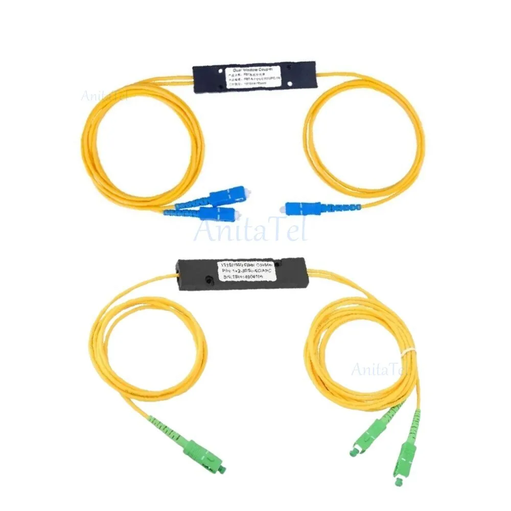 SC APC/UPC 1X2 PLC Fiber Optical Cable Cord Sleeve SC/UPC PCL Taper Type Splitter Computer Singlemode