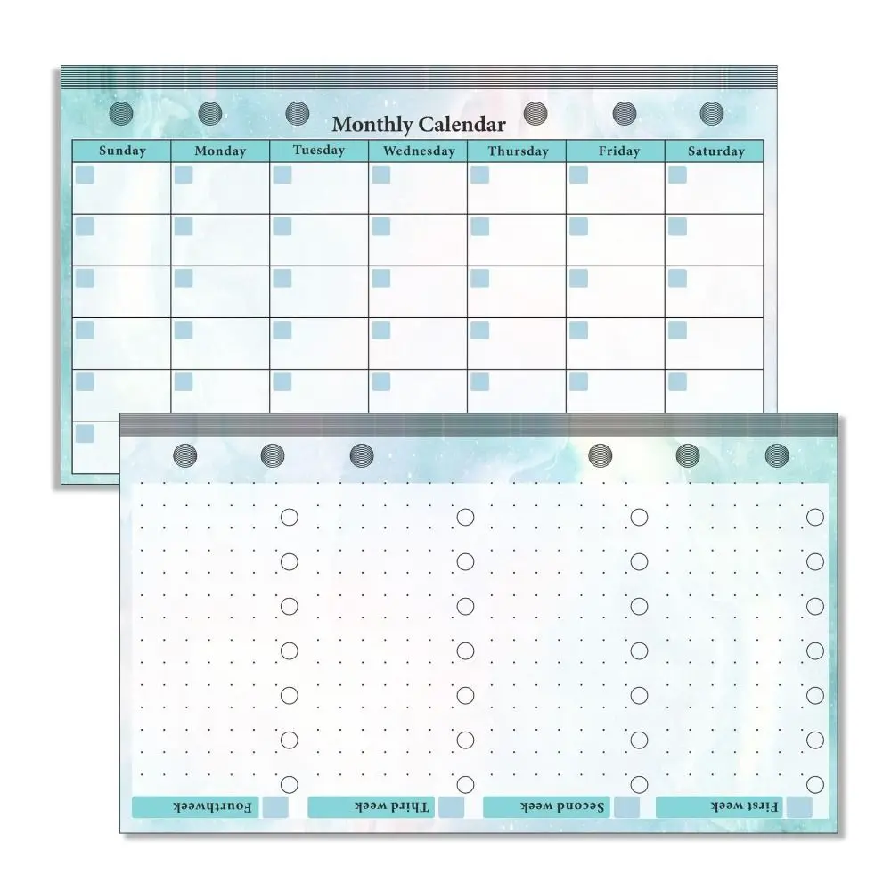 Weekly Monthly Planner Time Management Inside Paper Spiral Binder Paper A6 Loose Leaf Paper Refill Inner Pages Budget Pages