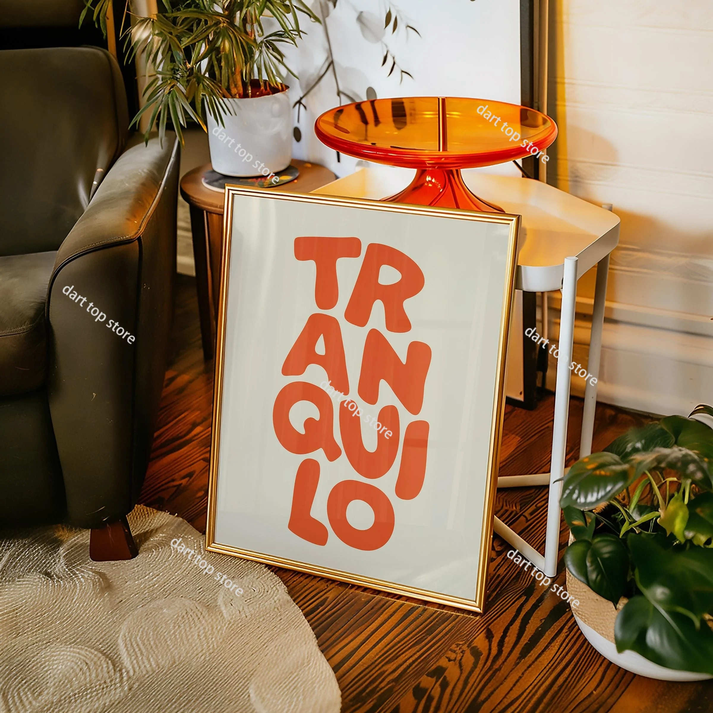 Boho Tranquilo Retro Typography Wall Art Print Canvas Painting Poster Picture for Living Room Bedroom Home Decor Gift Poster