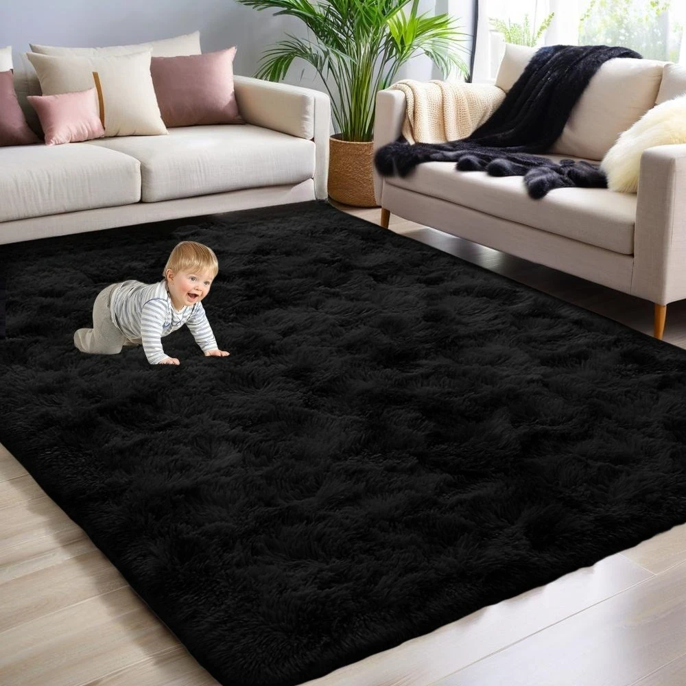 160x230cm Super Soft Plush Carpet Living Room Bedroom Decor Fluffy Home Mat Children's Room Baby Crawling Rug Non-Slip