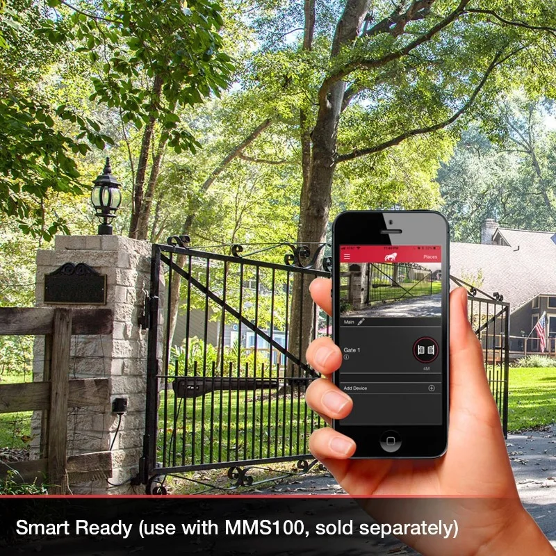 فتاحة بوابة أوتوماتيكية MM371W، ذكية وجاهزة للطاقة الشمسية، تتضمن فتاحة بوابة عن بعد وطول أكثر حتى 16 قدمًا أو 550 رطلًا