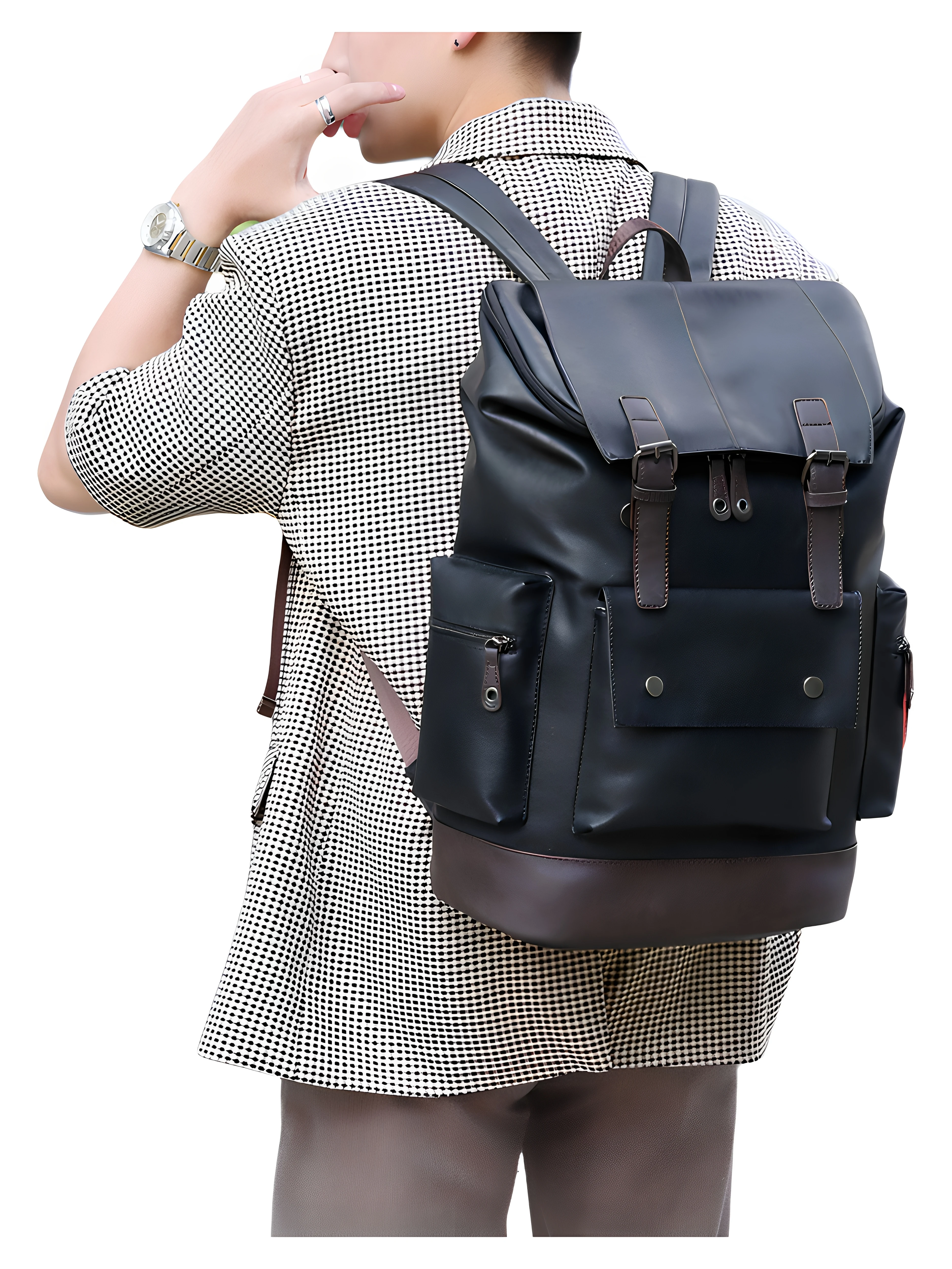 men's-large-capacity-travel-backpack-fashionable-waterproof-pu-leather-casual-leisure-double-shoulder-bag-for-business-trips