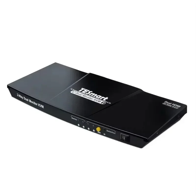 In stock TESmart HDMI KVM Video Switch 2 Inputs 1 Output for 2 Laptop PC Dual Monitor 4K60Hz with EDID 2x2 KVM Console Matrix Sw