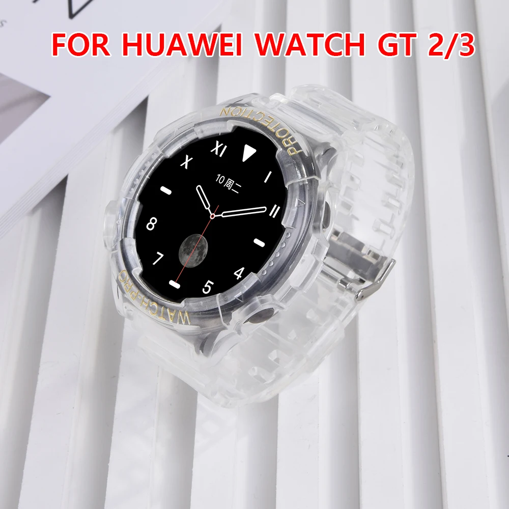 Case+Strap for Huawei GT 2 3 Transparent Camouflage Watch Band Wrist Bracelet for Huawei Watch GT 42 46mm Accessories Watchband