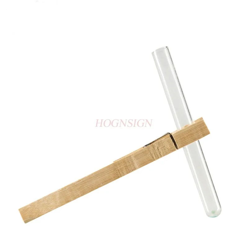 2pcs Bamboo test tube clamp Chemical experiment Wood test tube clamp Long handle test tube clamp Experimental equipment