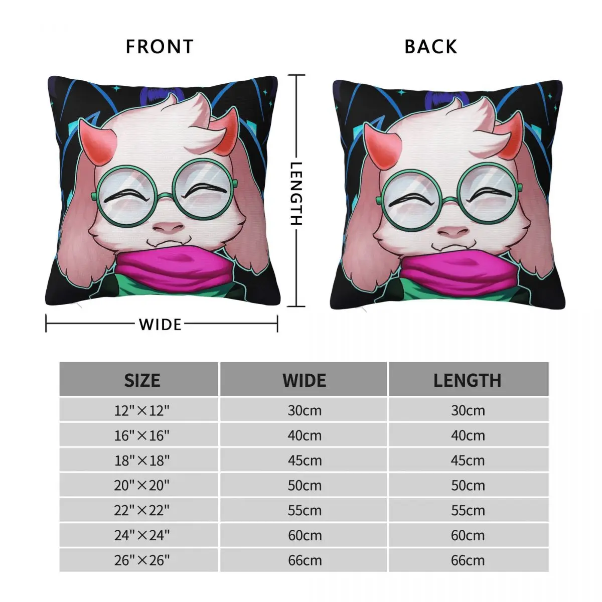 Deltarune Game Ralsei Smile Pillowcase Polyester Linen Velvet Creative Zip Decorative Home Cushion Cover