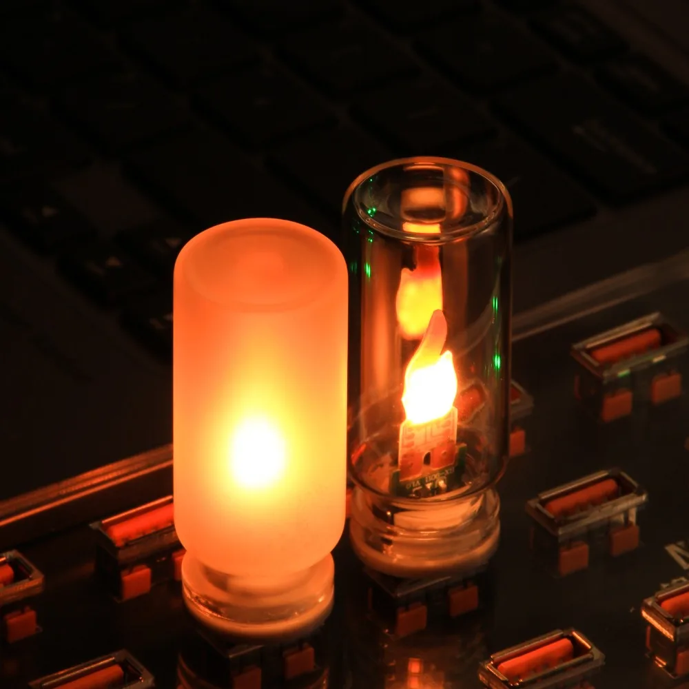 

USB LED Flame Light Flickering Candle Style Night Lamp Clear Ambient Decoration for Home Car Room Computer and Holiday Use