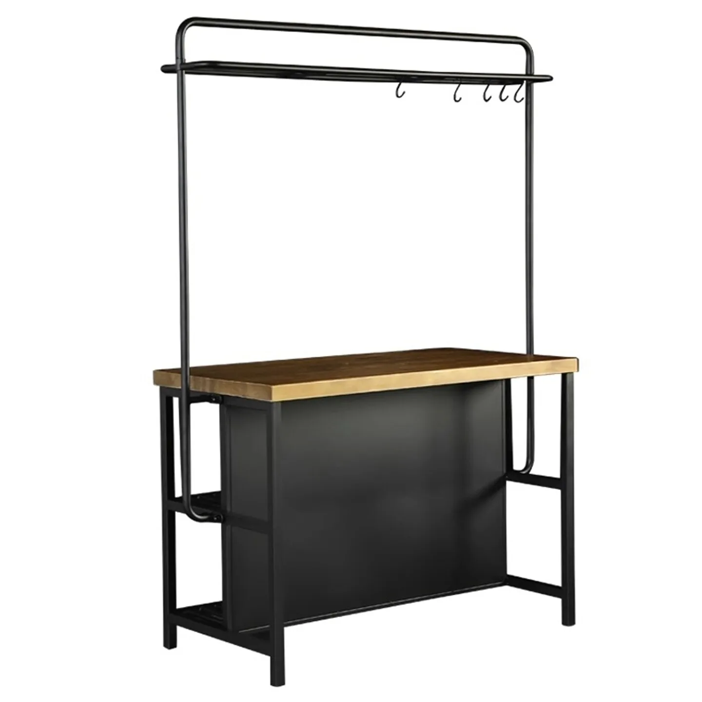 Kitchen Cooking Desk Middle Island Table Integrated Household Open Removable Side Cabinet Shelf Solid Wood Tea Bar