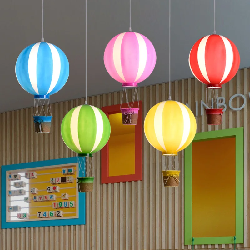 

Nordic Creative Colorful Hot Air Balloon Lights Restaurant Bar Children's Room Kindergarten Playground Decoration Pendant Lamp