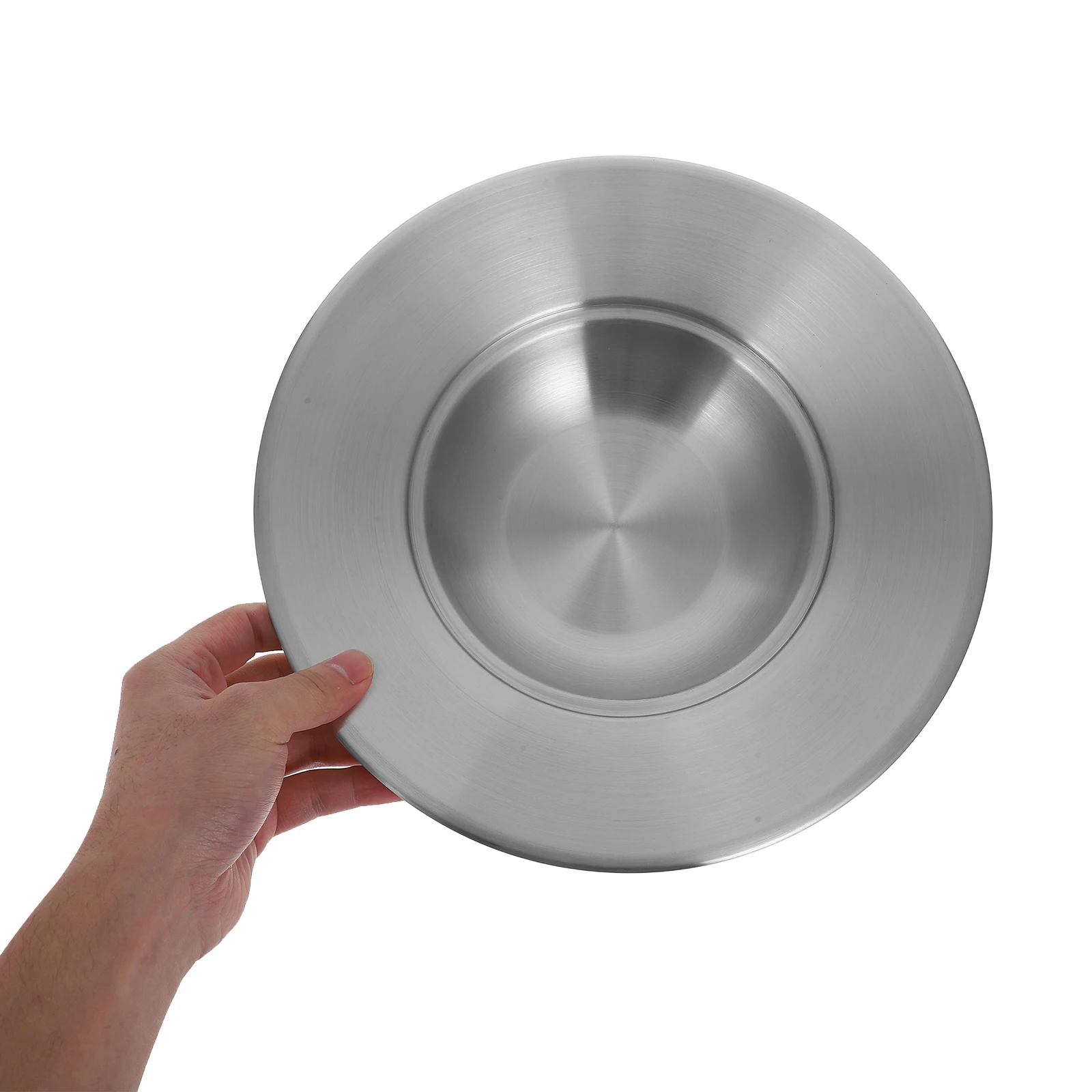 

Stainless Steel Pasta Bowl Wide Rim for Spaghetti Soup Thanksgiving Entertaining Tableware Pasta Plate