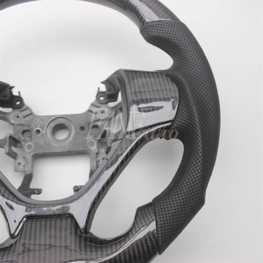 Replacement Real Carbon Fiber Steering Wheel with Leather for Honda Civic 9TH GEN 2012-2015