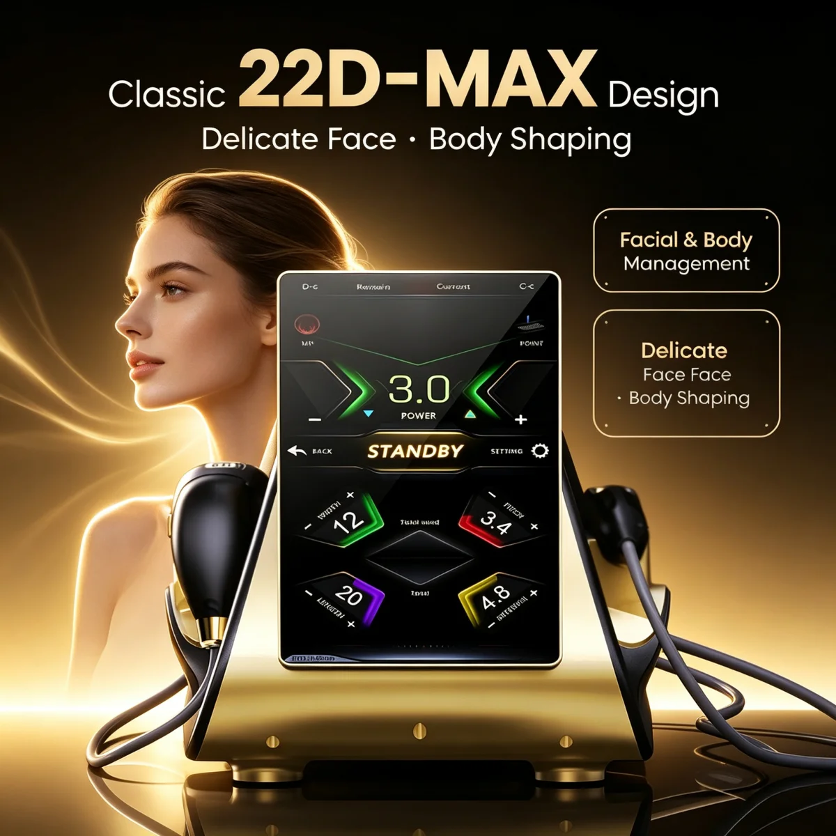 22D MAX Beauty HIFU Equipment Machine Latest Model Enhances Facial Tightening, Slimming and Fat Reduction