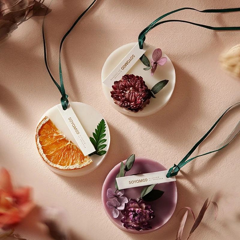 Floral Scented Wax Tablet Long Lasting Solid Aroma Hanging Pendant Wardrobe Deodorant Car Air Freshener
