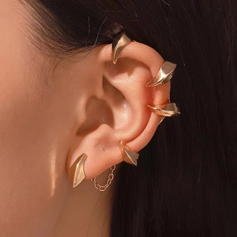 Ins Gothic Punk Devil Claw Ear Cuffs Earring for Women Rock Hip Hop Jewelry Ear Piercing Clip-on Earring Women's Earrings