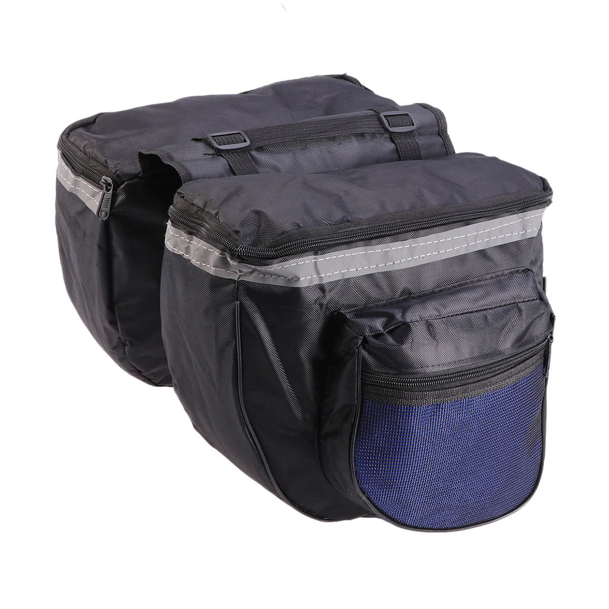 

Double Side Rear Back Bag Waterproof Mountain and Road Bike Tail Seat Bag(Black Blue, Double Packings without Label)