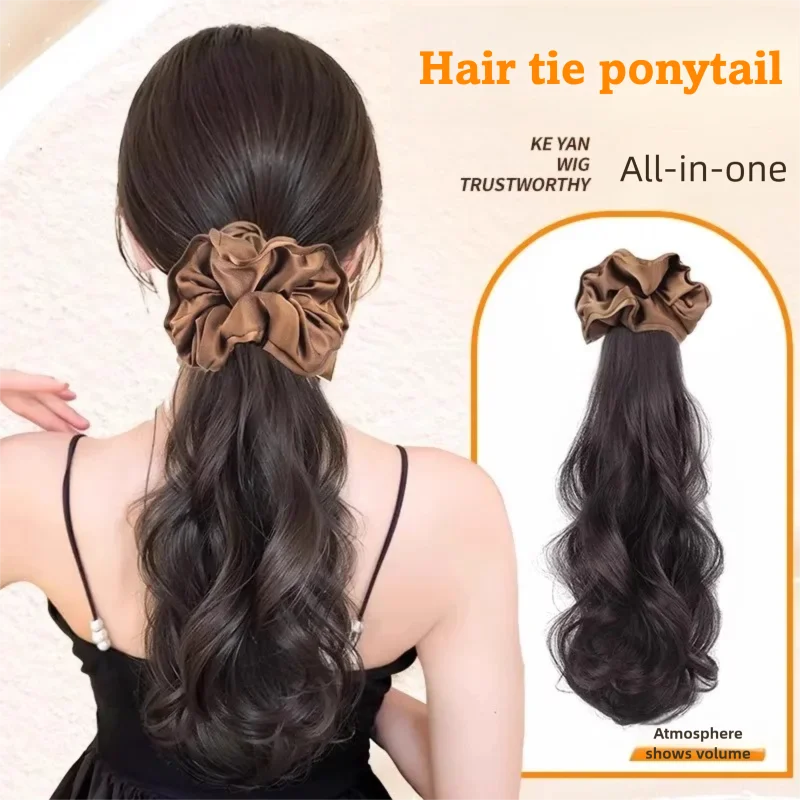 LUPU الاصطناعية طويلة متموجة مجعد مخلب ذيل حصان مع Bowknot دبوس الشعر كليب في ذيل الشعر التمديد الاصطناعية ذيل حصان الشعر للنساء #1