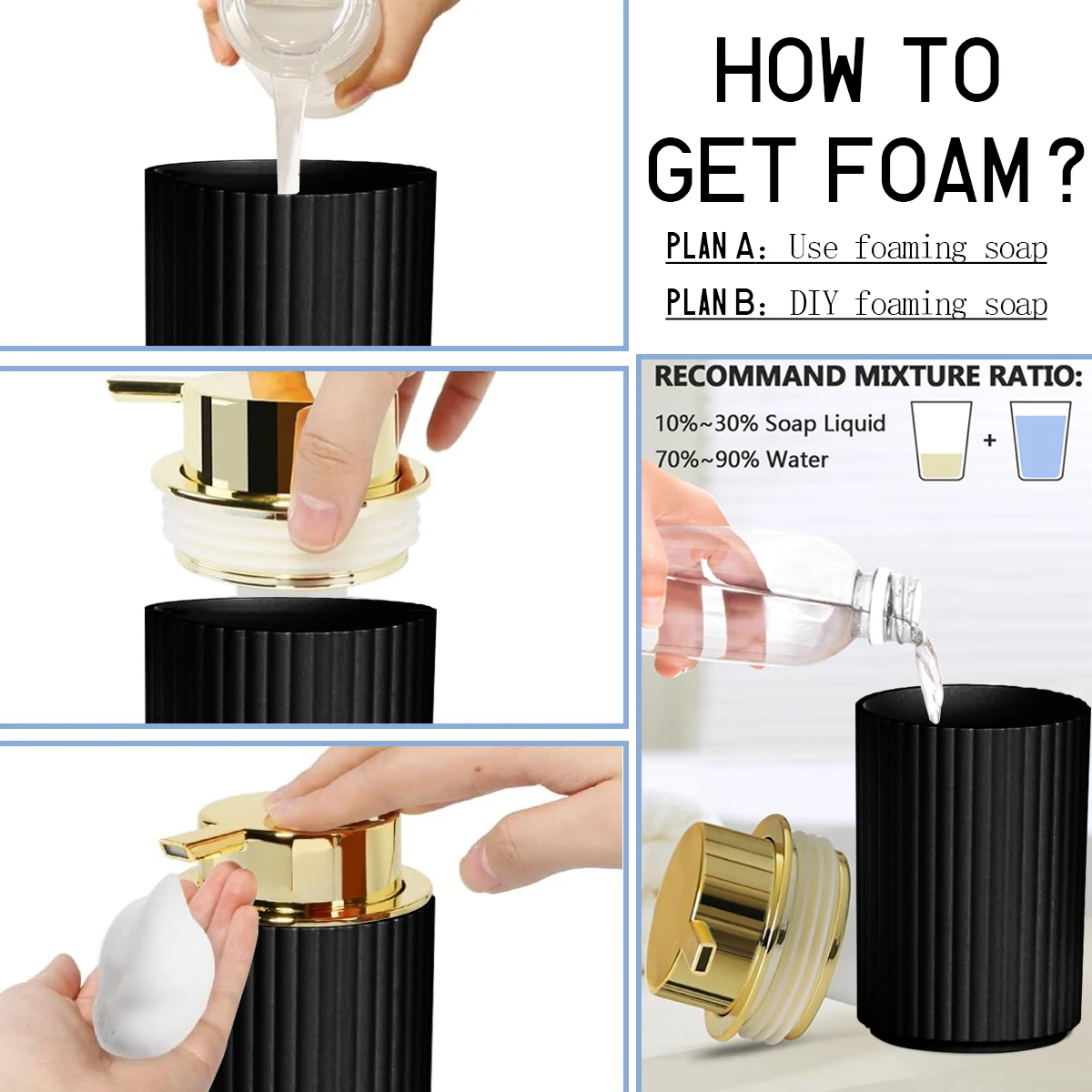 4-Piece Black Bathroom Accessories Set 6